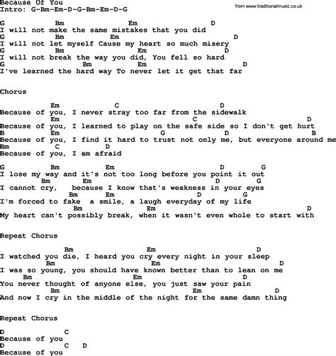 Praise and Worship Chords: Because of You .